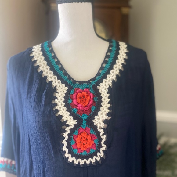 Anandas Collection Crochet Sheer tunic - Picture 3 of 7